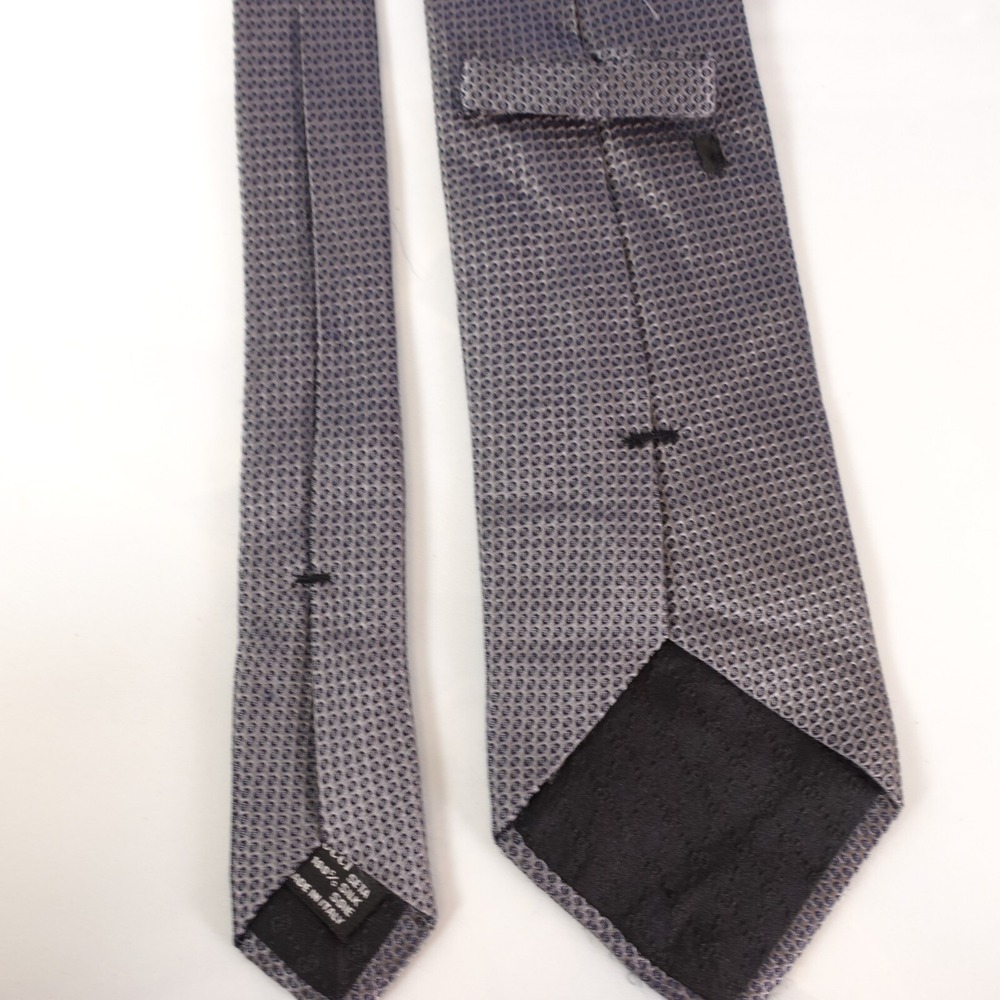 Gucci Neck Tie Mens Blue Silk Grenadine Luxury Wedding Basic Simple Modern Italy - Picture 8 of 12